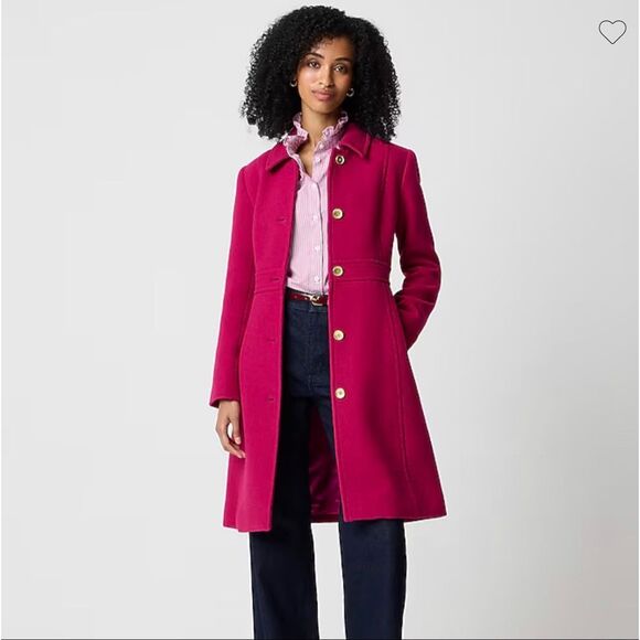 J. Crew wool blend Lady day coat in brilliant berry size 4 NWT - Picture 1 of 11